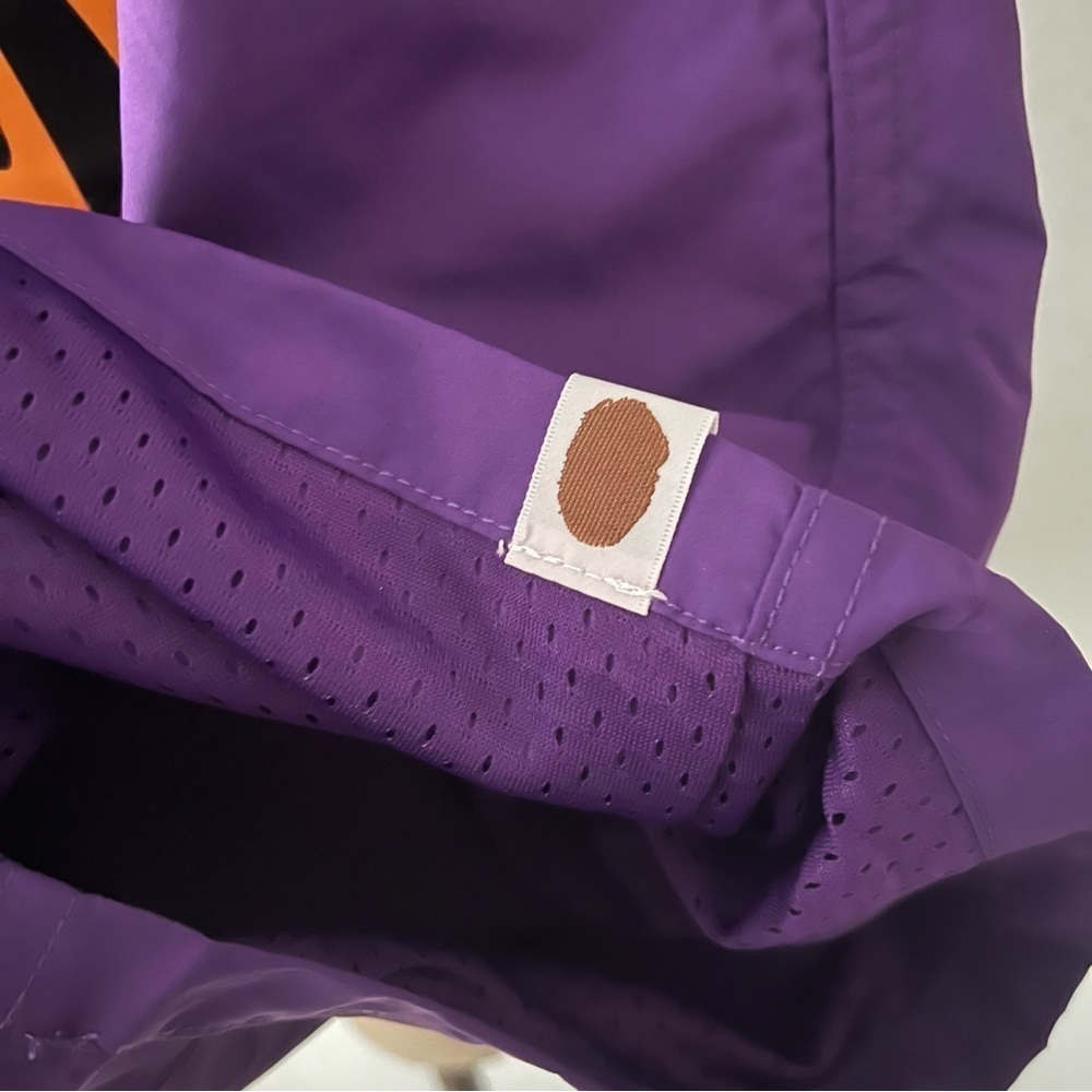 BAPE Purple Tiger SHORTS sz M Bathing Ape Japan Polyester Elastic Waist - Picture 4 of 12
